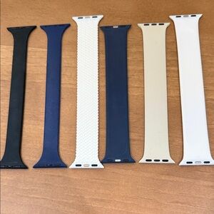 NWOT Silicone Apple Watch Band Collection in Black, Navy, White, and Beige